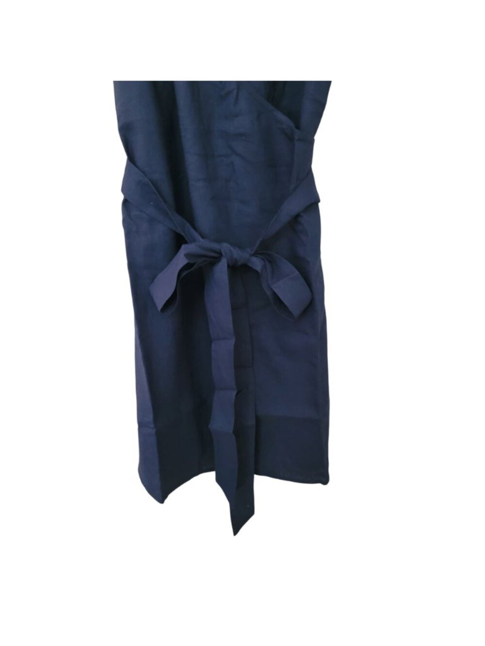 Andie Swim The Wrap Dress Size S Midnight Blue Linen Blend Sleeveless NWT - Picture 4 of 8